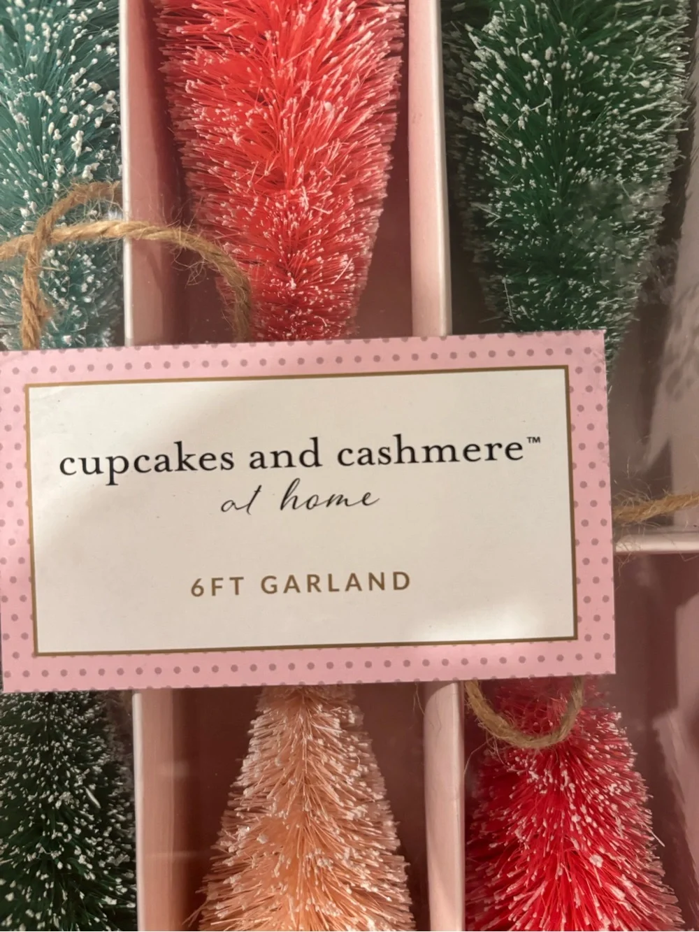 Cupcakes & Cashmere 6Ft. Pink & Green Bottle Brush Tree Garland